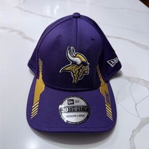 Minnesota Vikings New Era 39thirty Fitted Hat Unisex Purple Used
